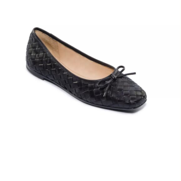 NEW BERNARDO Made In Brazil Leather Gwynn Woven Ballet Flats in black 2510 6M3 - Picture 4 of 11